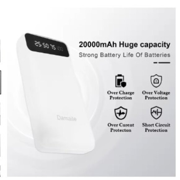 20000mAh Power Bank Portable White NEW - Picture 1 of 6
